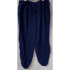Vtg Cotton Stuff Mens XL Blue Button Fly Heavyweight Made In USA Jogging Pants